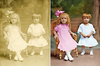 restore, colorize, repair, fix, retouch damaged photo