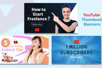 design amazing viral youtube thumbnails banners