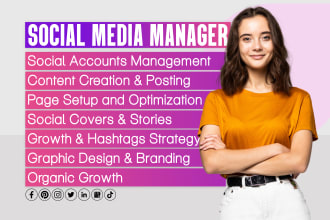 be your social media marketing manager and personal assistant