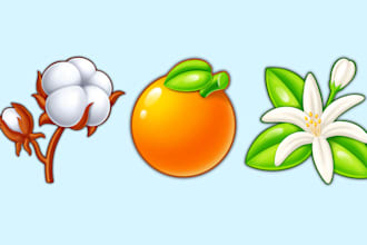 create 2d icons, objects, assets, props for the game