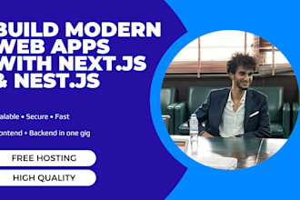 develop your website next js react, nest js