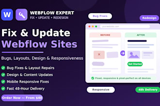 create,update or fix webflow website design
