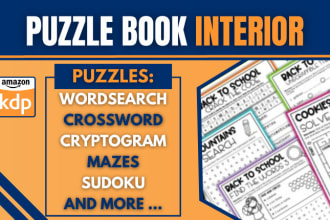 create your KDP puzzle book pages and cover