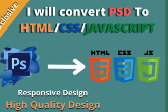 convert psd to html, figma to html css, responsive website design