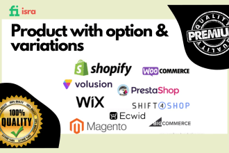 upload product shopify bigcommerce other stores with options