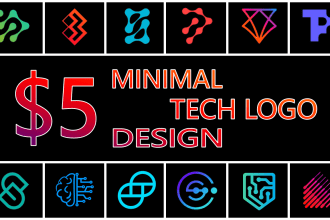 design unique startup, cyber security, crypto, and technology logo design