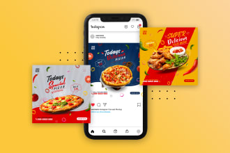 design product banner restaurant food drink menu social media poster price list