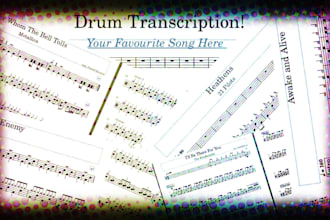 chart out the drum kit part of any song