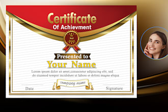 design certificate simple modern and premium in 12 hours