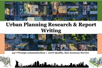 assist on urban planning researches, case studies and reports