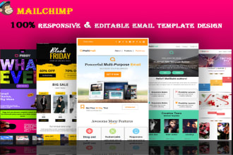 design professional mailchimp email template newsletter or email landing page