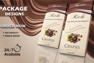 design artwork for your product packaging with 3d mockup
