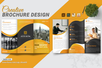 design trifold, bifold business brochure, or company profile