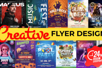 do event flyer design, postcard design, poster design epk
