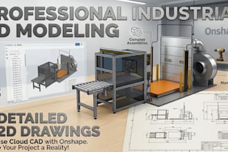 design 3d mechanical parts and  2d drawings