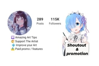 do shoutout promotion on my 115k anime instagram page