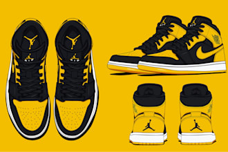amazing illustration details sneakers and footwear for you