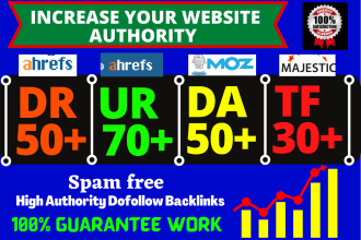 increase authority  DR, da, tf and ur with quality links