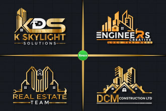 do real estate, property,home,construction,roofing,realtor,building logo  design