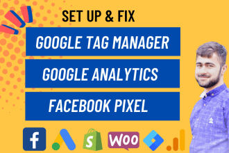 setup google analytics,ga4 ecommerce events gads conversion, tag manager gtm