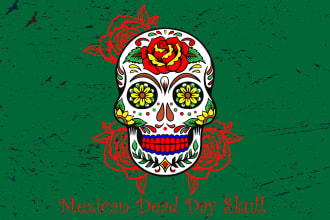 do design unique mexican dead day skull logo