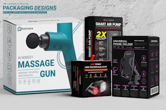 do eye catching product packaging design and custom box design with 3d mockups