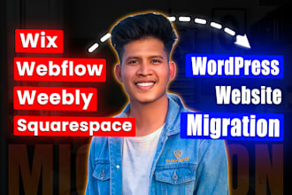 convert clone or transfer wix, weebly, squarespace, webflow to wordpress website