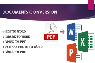 do file convert, pdf to word, word to pdf, copy and paste, data entry, retype