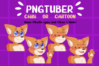 draw your custom pngtuber in chibi or cartoon style