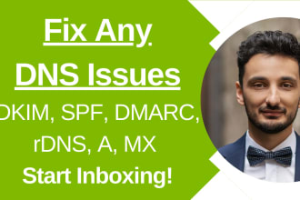 setup dns domain records spf, dkim, dmarc for email inbox deliverability