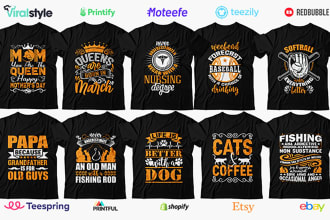 do create awesome typography graphic tshirt design for clothing merchandise