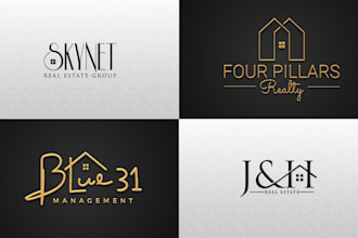 design real estate, luxury home, property, construction logo