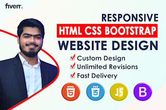 design responsive website with HTML CSS and bootstrap
