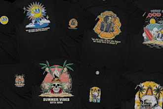 draw classic vintage and retro tshirt clothing illustration