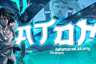 design unique anime header for twitter, twitch and kick