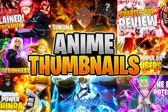 design a clickbait anime thumbnail that attracts people