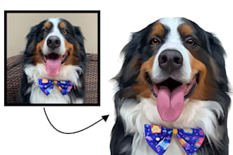 make your pet photo into a cartoon vector portrait