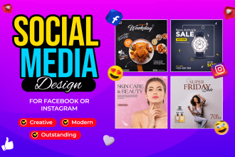 design facebook ad creatives, instagram posts, and google ads