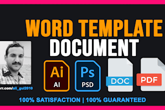 create word proposal template , report or letterhead