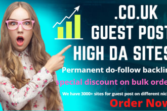 create uk backlinks or uk guest post on high da uk blogs