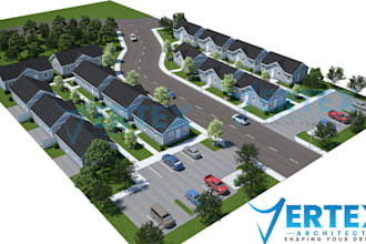 provide 3d site plan and landscape render for real estate project