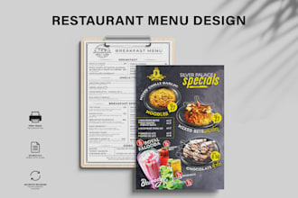 design restaurant menu, cafe menu, food menu board