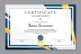 create premium diploma, award, gift certificate design