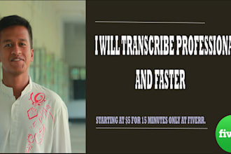 transcribe podcast, audio or video  professionally