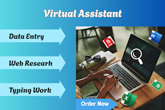 be virtual assistant for data entry, web research, copy paste, typing