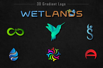 design 3d business gradient logo