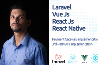 work as a laravel, vue js, react js developer