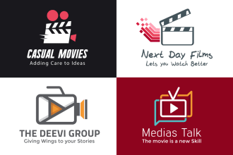 do videography, photography, photographer, movie, tv channel and media logo