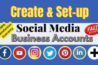 create and set up all social media accounts, business pages