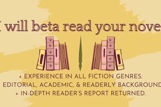 beta read your novel or excerpt